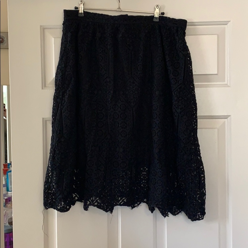 Black skirt with lace overlay